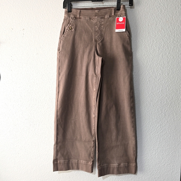 Spanx Stretch Twill Cropped Wide Leg Pant Size XSmall - Picture 4 of 6